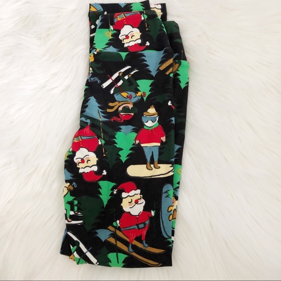 LuLaRoe Other - NWOT LULAROE • Kids holiday legging SANTA size l/x